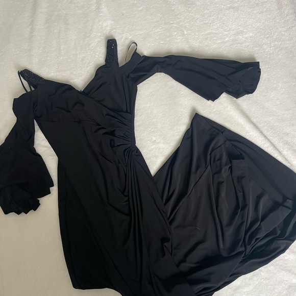 Ralph Lauren Black Beaded Shoulder Strap Maxi Dress - Picture 1 of 9